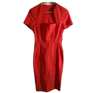 Asos Orange Short Sleeve Midi Dress